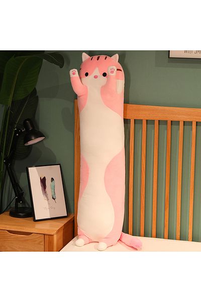 Choice 130CM Pink 50/70/90/110/130cm Funny Joy Cute Soft Long Cat Plush Toys Pause Office Nap Pillow Bed Sl