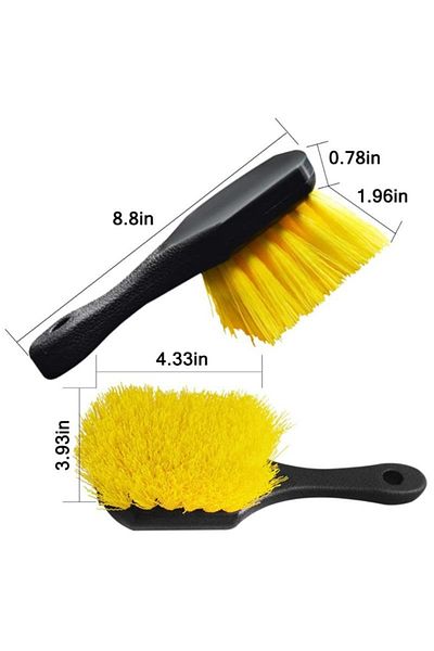 Choice yellow Car Tire Wheel Rim Cleaning Brush Detailing Brushes Wash Towel Kit Universal Wheel Tire Clean