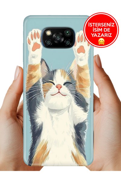 POCO X3 NFC - X3 Pro Kılıf Desenli Baskılı Kamera Korumalı Silikon Eller Yukarı