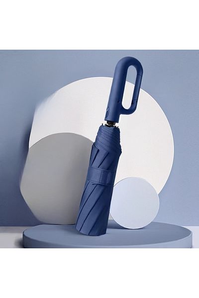 Choice Navy Blue Ring Buckle Design 20 Rib Fully Automatic Umbrella for Men Folding Extra Large Strong Stro
