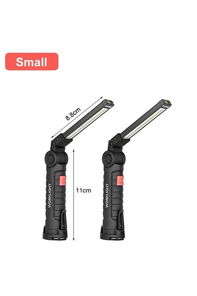 XIWANGFIRE 2Pcs Small Led Work Light Magnetic Base Hook Rechargeable 360°Rotating Portable Handheld Flashlight