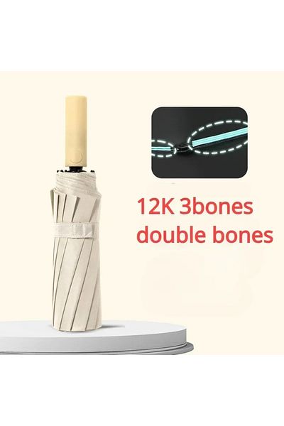 Choice beige-60bones 16K Double Bones Large Umbrella for Men Women Windproof Umbrellas Automatic Folding St