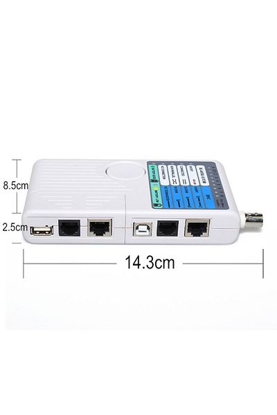 Ninth World جهاز اختبار كابل الشبكة 4 في 1 متعدد الوظائف احترافي Rj45/rj11/usb/bnc كابل شبكة محلية Cat5 Cat6 سلكي...