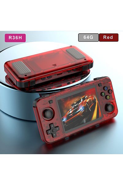 BOYHOM وحدة تحكم ألعاب الفيديو R36H باللون الأحمر 64 جيجابايت من BOYHOM باللون الأخضر R36H شاشة IPS مقاس 3.5 بوصة RK3326 3000 مللي أمبير في الساعة نظام Linux مفتوح