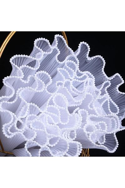 Choice White Pearl 28cmx4yard Flower Wrapping Paper Pearl Wave Yarn Flower Packaging Lace Mesh Florist Hand