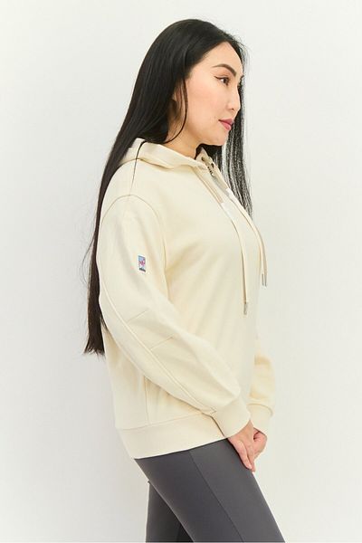 adidas Women Sportswear Fit Long Sleeve Outdoor Hoodie, Beige