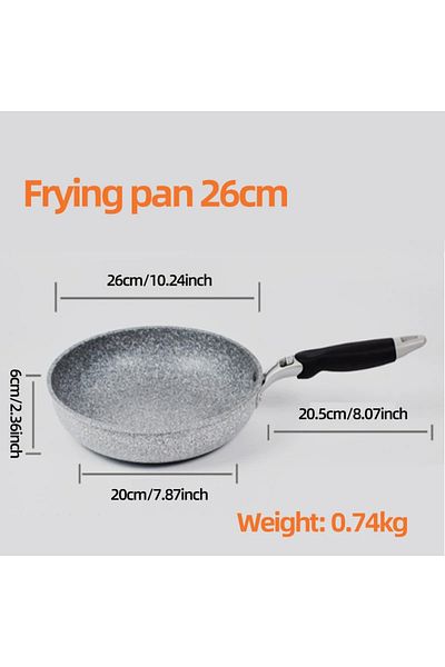 Choice 26cm Frying Pan Durable Stone Frying Pan28/26/24/20cm Wok Non-stick Pan Skillet Cauldron Induction C