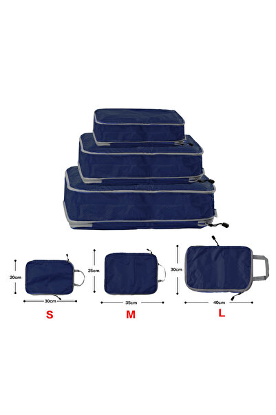 Choice 3 قطع مكعبات تعبئة قابلة للطي وقابلة للضغط باللون الأزرق الداكن، حقيبة...