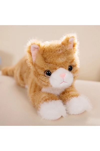 Choice 40cm Including tail Yellow New Cute Simulation Cat Plush Toys Soft Stuffed 5 Colour Kitten Model Fak