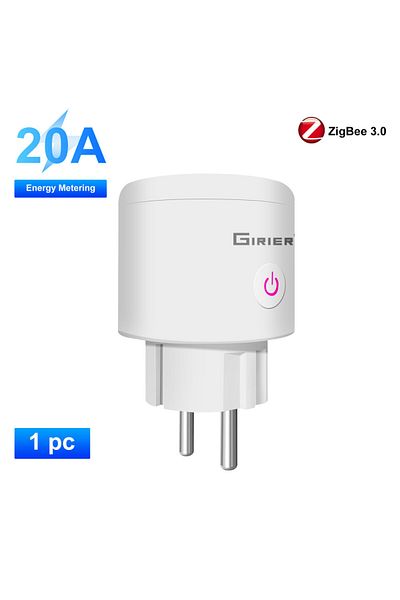 Choice قطعة واحدة من مقبس الكهرباء الذكي Girier Zigbee 20a EU مع وظيفة مراقبة الطاقة 4200 واط يدعم Alex