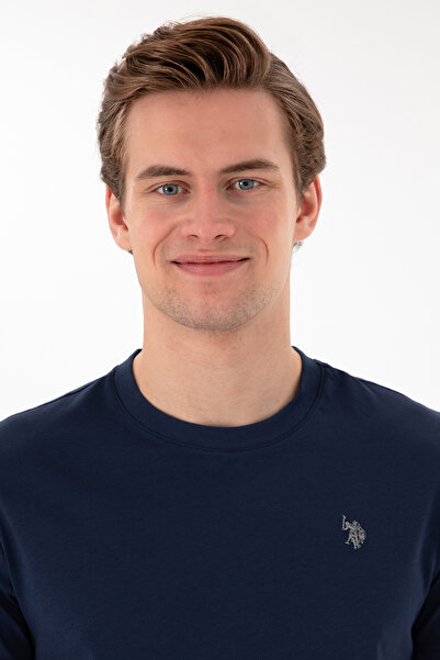 U.S. Polo Assn. Ανδρικό μπλουζάκι με κανονική εφαρμογή Crew Neck Navy Blue Basic 50298015-VR033