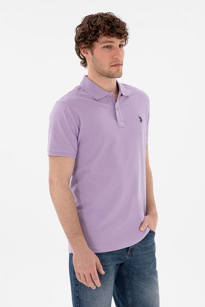 U.S. Polo Assn. Men's Slim Fit Polo Neck Lilac Basic T-Shirt 50297984-Vr034