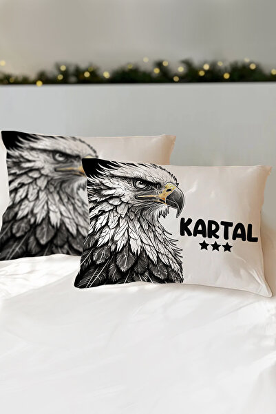 Homamia İsme Özel Baskılı %100 Pamuk Çocuk Yastık Kılıfı (50x70) Yavru Kartal