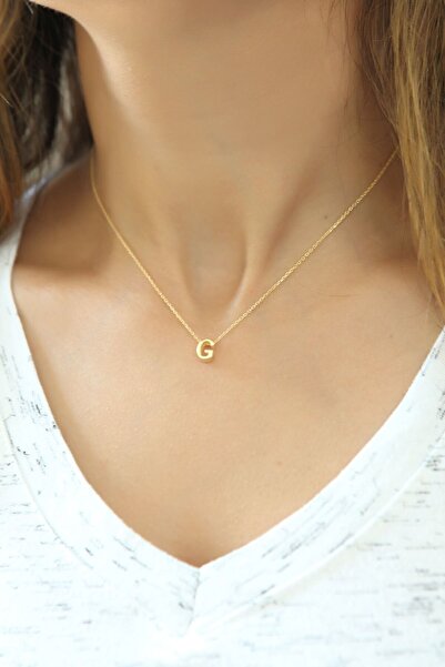 Papatya Silver Harf Kolye. Üç Boyutlu G Harfi. Rose Altın Kaplama 925 Ayar Gü...