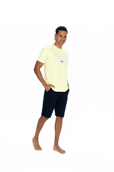 U.S. Polo Assn. U.S. Polo Assn. Men's Yellow Color 100% Cotton Home Wear Pajamas - Srk3.18N87S3X