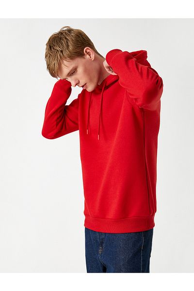 Koton Basic Hooded Sweatshirt Raised