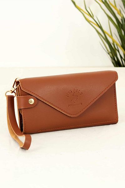 Bipanya Andrey Soft Leather Multi-Compartment Women's Card Holder Wallet with Hand Strap Bp-4708c