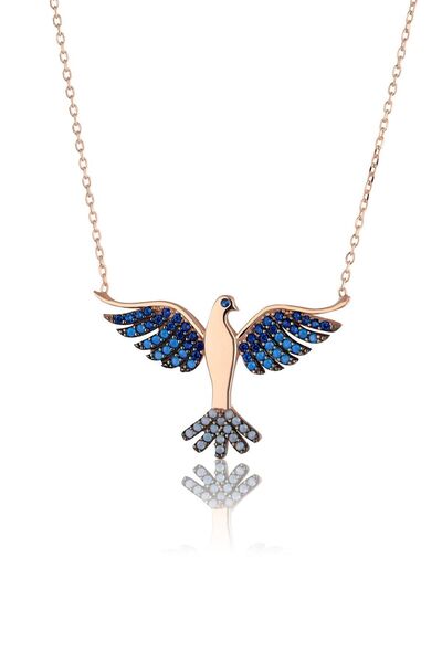 Papatya Silver 925 Ayar Gümüş Zümrüdü Anka Kuşu Kolye