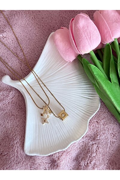 ACCESSORYHUB İkili charm kolye seti