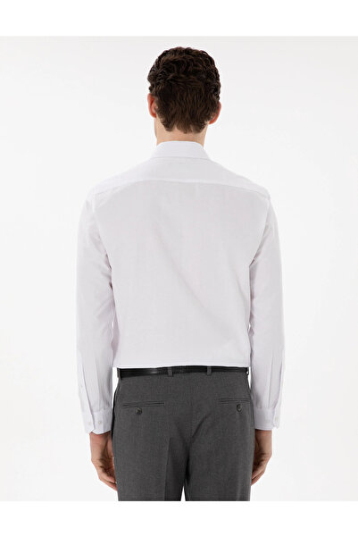 Pierre Cardin PİERRE CARDİN REGULAR FİT BEYAZ KLASİK CEPLİ  GÖMLEK