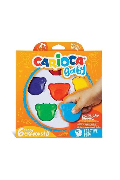 CARIOCA Baby Teddy Shaped Crayon Set of 6