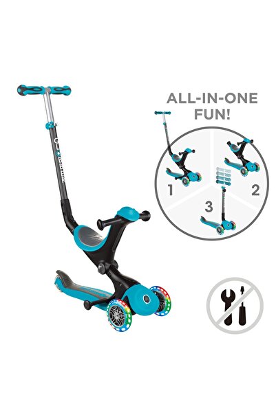 Globber GO UP DELUXE 3 in 1 scooter, handlebars, height-adjustable seat, whee...