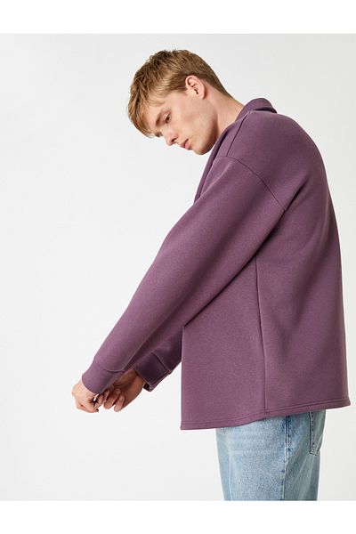 Koton Shirt Collar Sweatshirt Raised