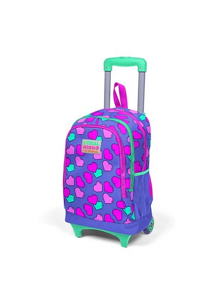Coral High 23359 Kids Lavender Pink Heart Patterned Three-Compartment Lighted