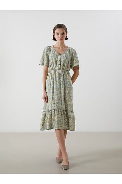 LC Waikiki V-Neck Floral Women's Dress