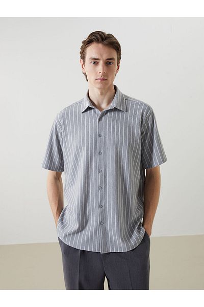 LC Waikiki Regular Fit Short Sleeve Striped Men's Shirt