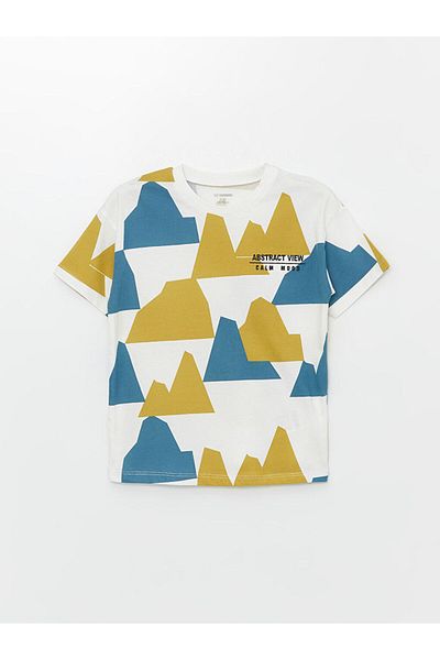 LC Waikiki Lcw Crew Neck Short Sleeve Printed T-Shirt and Shorts 2 Piece Set