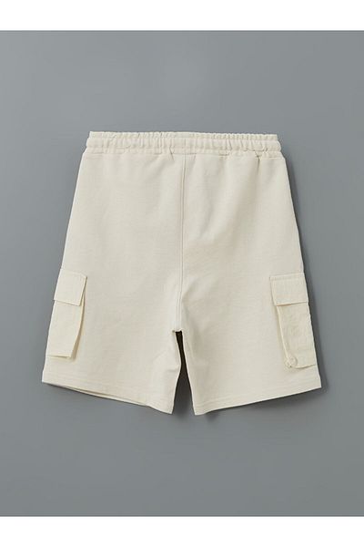 LC Waikiki Beige Elastic Waist Boy's Cargo Shorts