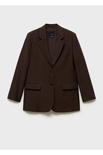MANGO Woman Düz Kesim Lyocell Blazer Ceket