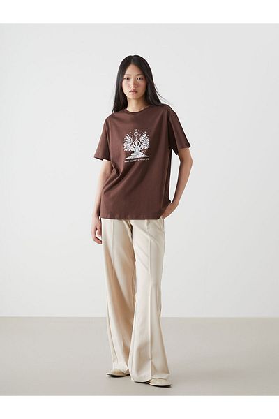 LC Waikiki Νέα σεζόν Crew Neck Printed Γυναικείο Tisort - S57312Z8