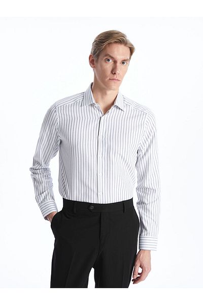 LC Waikiki New Season Slim Fit Long Sleeve Gabardine Men's Shirt - S40290Z8