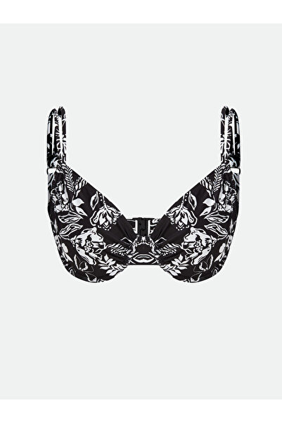 LC Waikiki Black Patterned Women's Bikini Top