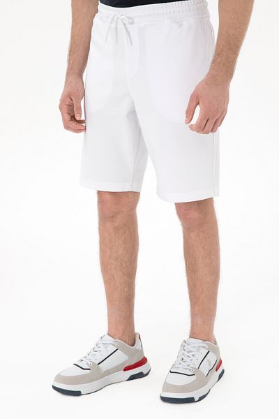 U.S. Polo Assn. Men's Regular Fit White Knitted Shorts 50300078 -Vr013