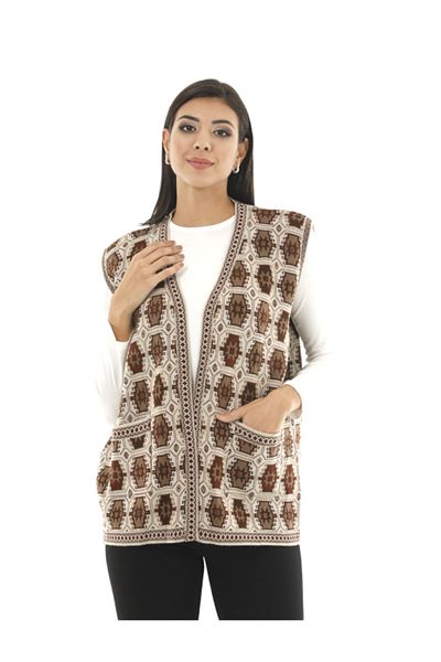 Pumpkin Anatolian Kilim Pattern Mother Vest