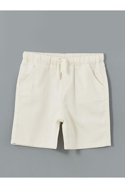LC Waikiki Black Elastic Waist Boy's Gabardine Shorts