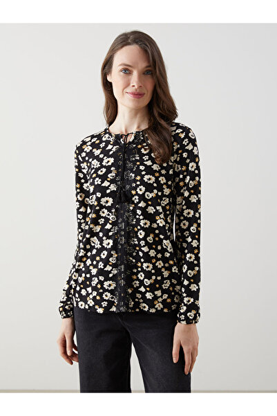 LC Waikiki Bluză de damă cu floare cu guler legat