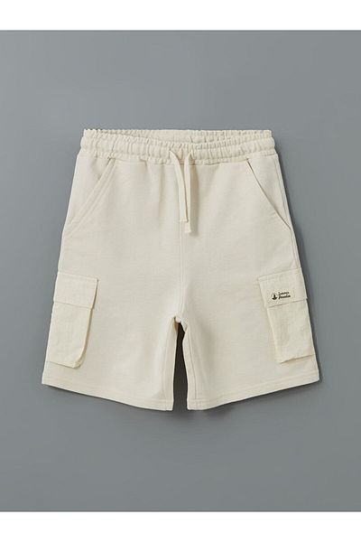 LC Waikiki Beige Elastic Waist Boy's Cargo Shorts