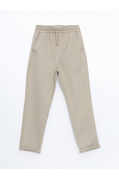 LC Waikiki Beige Elastic Waist Boy's Trousers