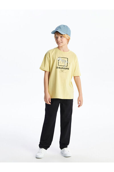 LC Waikiki Pantaloni negri pentru băieți, cu talie elastică, din amestec de in