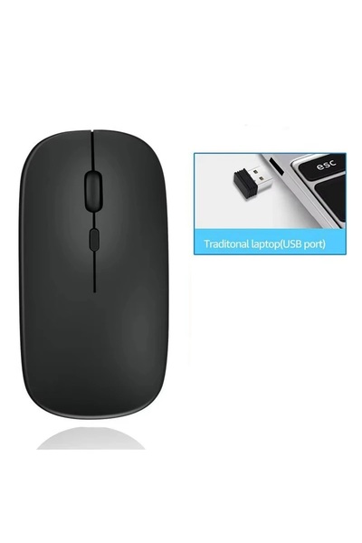 MMP SHOP Apple Macbook Laptop İpad Şarj Edilebilir Bluetooth + 2.4GHz Wifi Kablosuz Sessiz Mause Fare