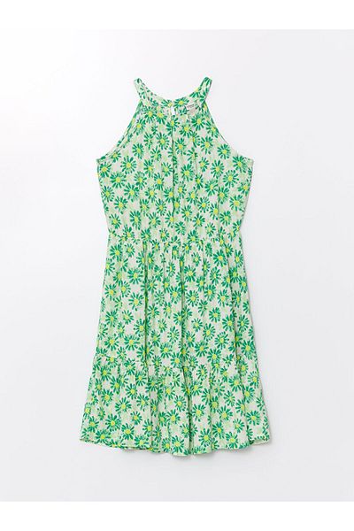 LC Waikiki New Season Halter Neck Floral Girl's Dress - S4Du02Z4