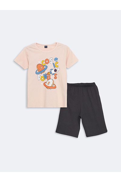 LC Waikiki New Season Crew Neck Boys' Shorts Pajama Set - S5G657Z4