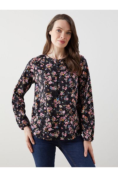 LC Waikiki Lcw Lace-Up Collar Floral Women's Blouse