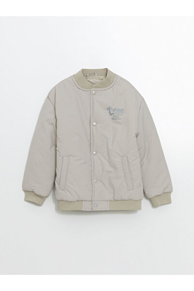 LC Waikiki LCW Kids Palton subțire gri cu guler înalt pentru băieți