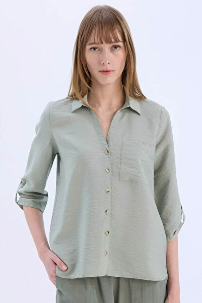 DeFacto Regular Fit Basic Plain Light Khaki Women's Shirt M9407Az/Gn1102
