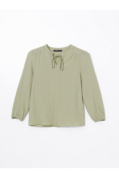 LC Waikiki Γυναικεία μπλούζα New Season Baglama Collar με υφή Oversize - S5FR12Z8